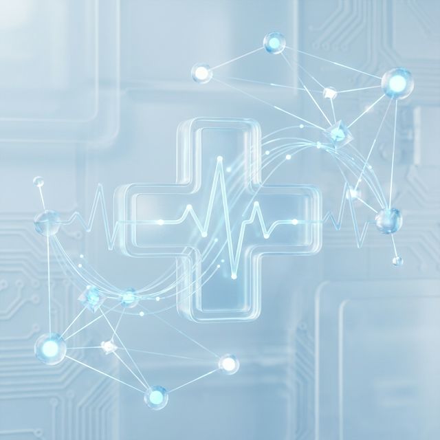 Abstract high-tech AI health analysis illustration